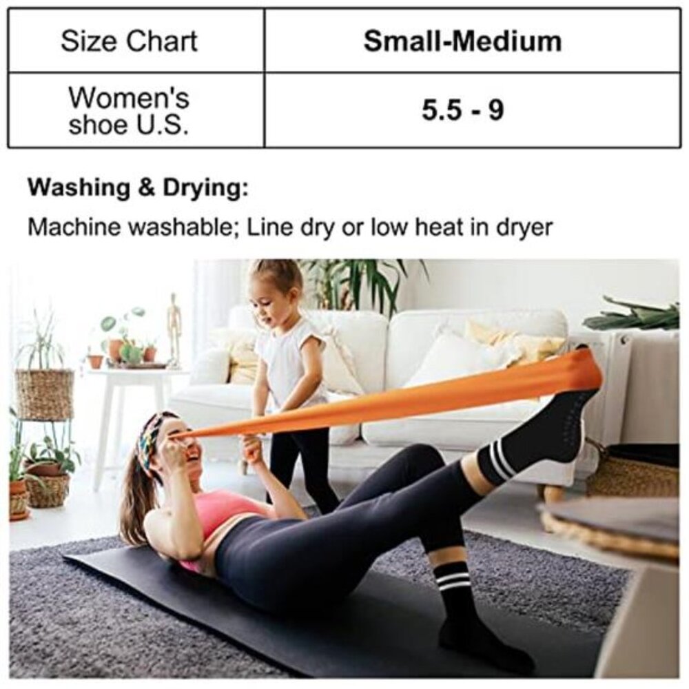 3 Pairs Women's Pilates Socks Non Slip Grip Socks - Picture 5 of 5